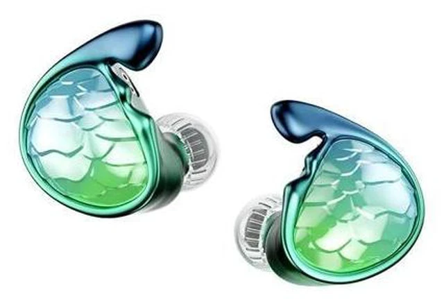 Alt view image 2 of 7 - Mermaid Professional-Leve Acoustic Tuning in-Ear Headphone 10mm Glass Diaphragm Dual Magnetic Dynamic Driver Earphone (Green(3.5 mm Cable))