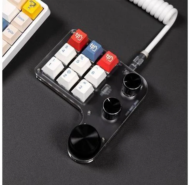 Alt view image 5 of 7 - One Handed Programmable Mechanical Keyboard, 9 Keys 3 Knobs RGB Programmable Macro Keyboard, Custom Shortcut, Dual Mode Connection, Gaming Keyboard!