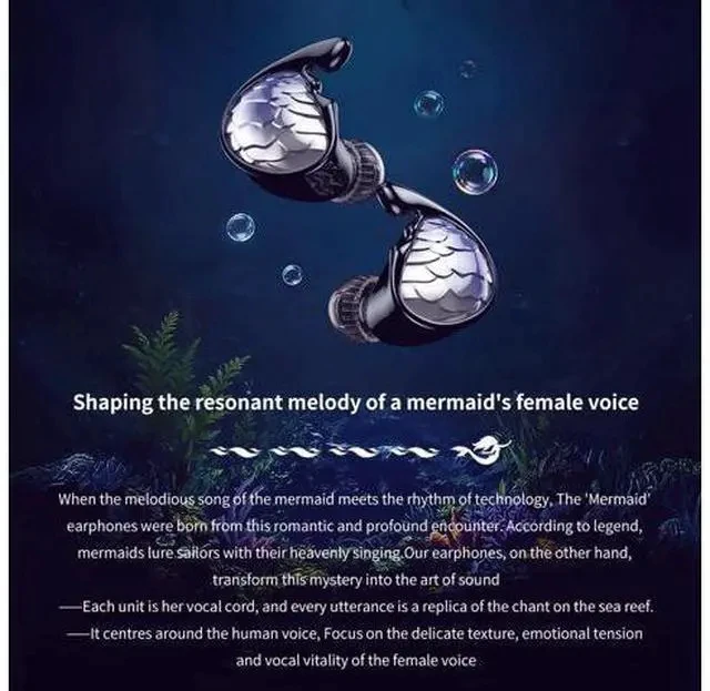 Alt view image 5 of 7 - Mermaid Professional-Leve Acoustic Tuning in-Ear Headphone 10mm Glass Diaphragm Dual Magnetic Dynamic Driver Earphone (Purple(4.4 mm Cable))