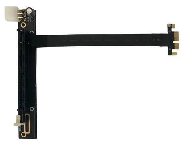 Alt view image 2 of 2 - PCIE 3.0 X1 to X16 90 Degree Graphics Card Extension Cable 6P Power Supply 8G/BPS for Motherboards Multiple GPU AI Server PC(6P Port)(30cm)