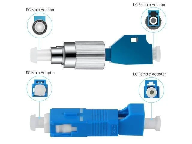 Alt view image 7 of 7 - xunsomten-8PC FC Male to LC Female Hybrid Optical Fiber Convertor Adapter & 8PC LC Female to SC Male Hybrid Flange Singlemode 9/125 SM Optical Fiber Adapter Connector