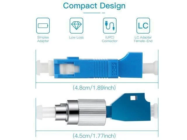 Alt view image 6 of 7 - xunsomten-8PC FC Male to LC Female Hybrid Optical Fiber Convertor Adapter & 8PC LC Female to SC Male Hybrid Flange Singlemode 9/125 SM Optical Fiber Adapter Connector