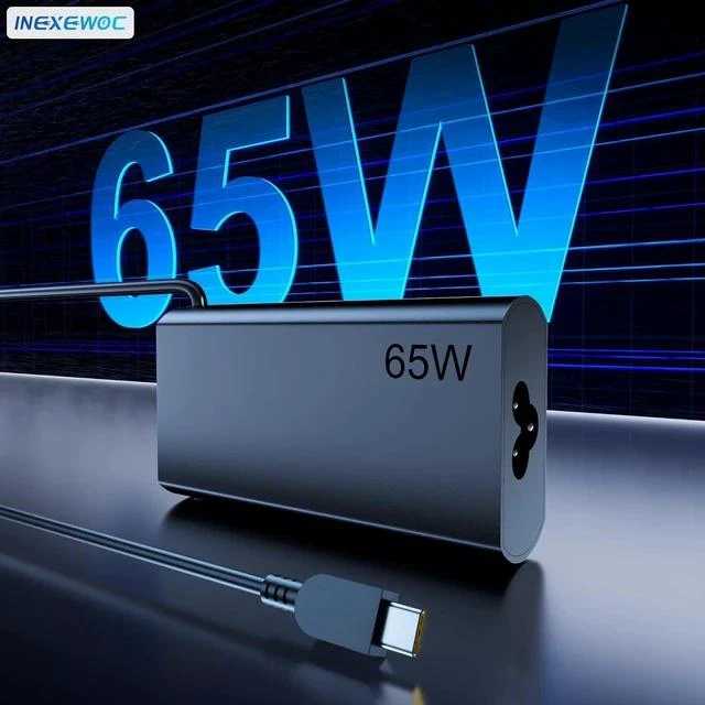 Alt view image 5 of 7 - New Slim 65W USB C Laptop Charger Compatible with ThinkPad T480s T580s T490 E480 E580 X1Carbon X13 Chromebook 2nd Gen Yoga Slim Type C Fast Charging Computer Power Cord