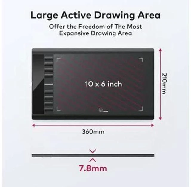 Main image of UGEE M708 V3 Graphics Drawing Tablet,10X6 Inches Digital Drawing Tablet with 8 Hot Keys 8192 Levels Pen Compatible with Chromebook, Linux, Windows 7/8/10/11, macOS 10.10