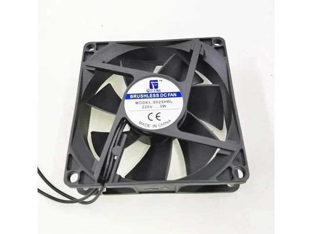 Alt view image 2 of 2 - 80x80x25mm 220V PC Cooling Fan Portable Cooler Fan Ball Bearing 3 Pin 2Pin Connector