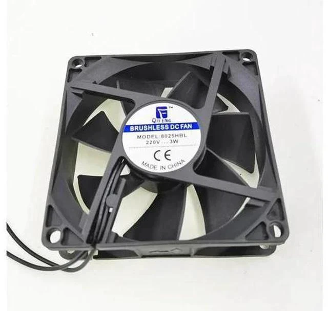 Main image of 80x80x25mm 220V PC Cooling Fan Portable Cooler Fan Ball Bearing 3 Pin 2Pin Connector