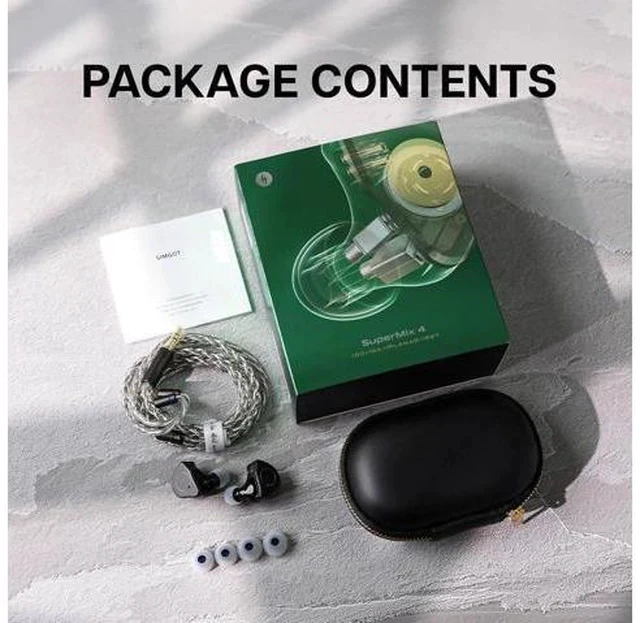 Alt view image 7 of 7 - SIMGOT SuperMix 4 1DD+1BA+1Planar+1PZT Hybrid Drivers Earphones, HiFi in Ear Monitor IEM, Wired Gaming Earbuds with OFC Silver-Plated Cable for Musician Audiophile