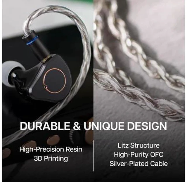 Alt view image 6 of 7 - SIMGOT SuperMix 4 1DD+1BA+1Planar+1PZT Hybrid Drivers Earphones, HiFi in Ear Monitor IEM, Wired Gaming Earbuds with OFC Silver-Plated Cable for Musician Audiophile