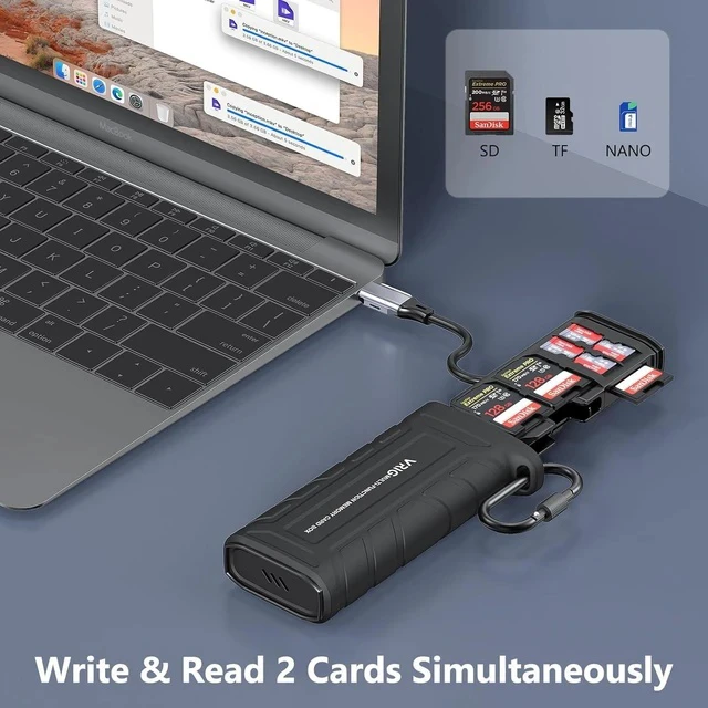 Alt view image 4 of 7 - VRIG High-Speed SD Card Reader USB 3.1 Type-C SD/TF Card Carrying Case Holder for Cameras Smartphones Drones Action Cameras