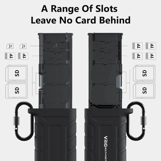 Alt view image 7 of 7 - VRIG High-Speed SD Card Reader USB 3.1 Type-C SD/TF Card Carrying Case Holder for Cameras Smartphones Drones Action Cameras