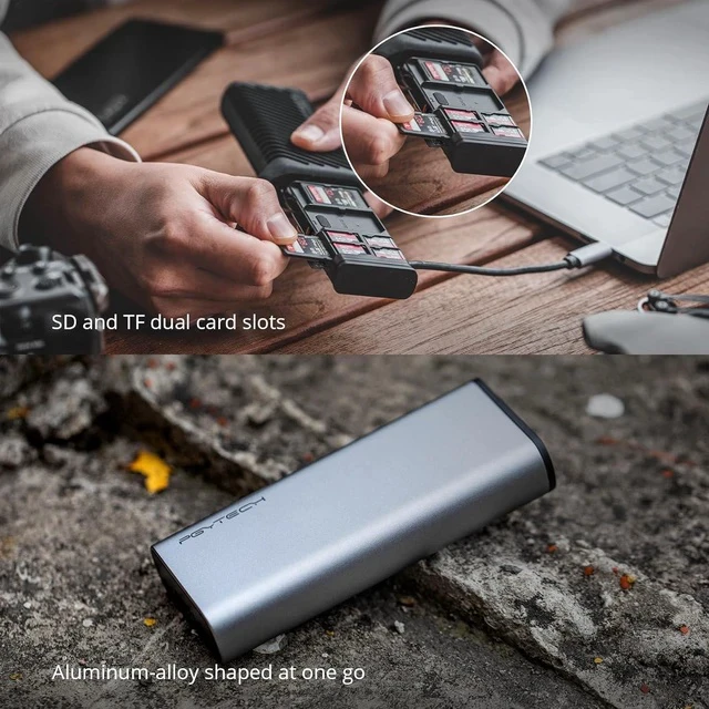 Alt view image 5 of 7 - CreateMate High-Speed 2-in-1 SD Card Reader Adapter USB 3.1 Type-C UHS- SD 4.0/Micro SD Card Reader & Holder for Cameras Smartphones Drones Action Cameras (Black for SD/Micro SD)