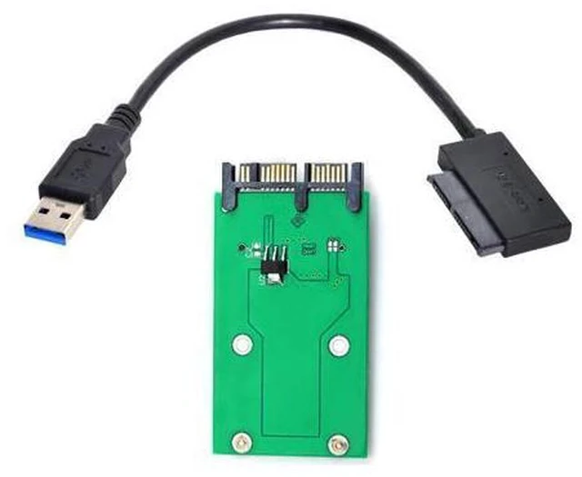 Alt view image 2 of 3 - USB 3.0 to mSATA 50Pin SSD & 1.8" Micro SATA 7+9 16pin Adapter Add on Cards PCBA