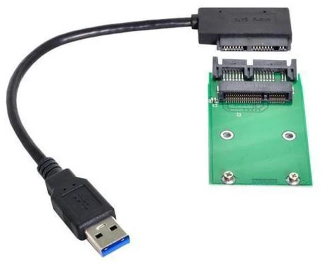 Alt view image 3 of 3 - USB 3.0 to mSATA 50Pin SSD & 1.8" Micro SATA 7+9 16pin Adapter Add on Cards PCBA