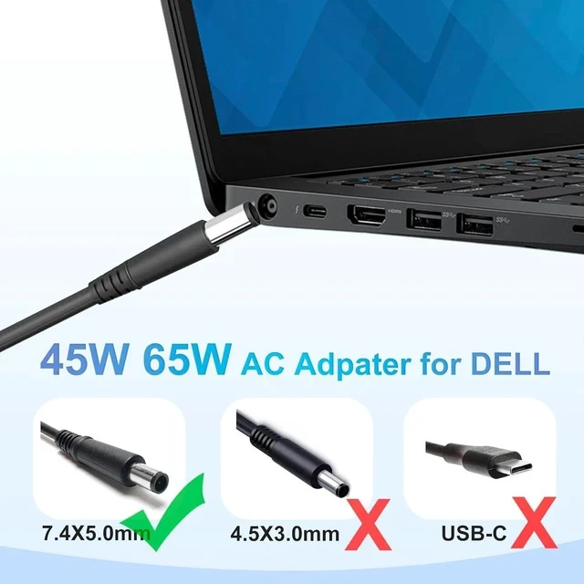 Alt view image 4 of 7 - 65W LA65NS2-01 Laptop Charger Adapter Compatible with Latitude 5400 5500 5480 5490 5580 5590 7400 7480 7490 7390 7290 7280 3440 E5400 E5420 E5450 E5470 E5480 E5570 E6420 E6430 E6540 E7470 E7480