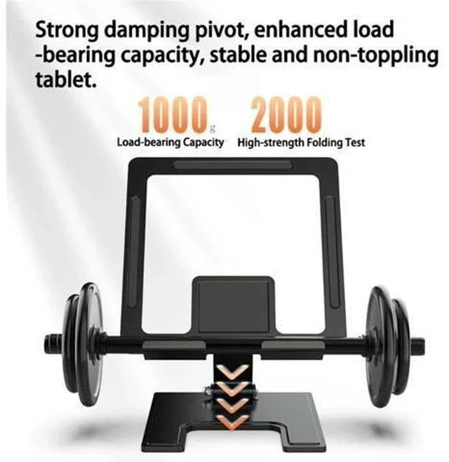 Alt view image 2 of 7 - Physowell Tablet Stand Holder Adjustable Tablet Stand for Desk Portable Monitors Stand Tablet Holder Travel Holder for Tablets