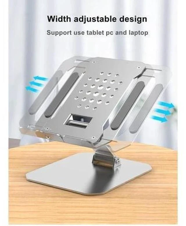 Alt view image 7 of 7 - Two Levels Width Adjustable Tablet Stand Aluminum Laptop Stand Height Adjustment iPad Stand for iPad MacBook Tablet Accessories