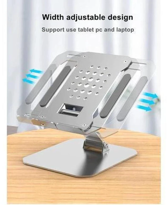 Alt view image 2 of 7 - Two Levels Width Adjustable Tablet Stand Aluminum Laptop Stand Height Adjustment iPad Stand for iPad MacBook Tablet Accessories