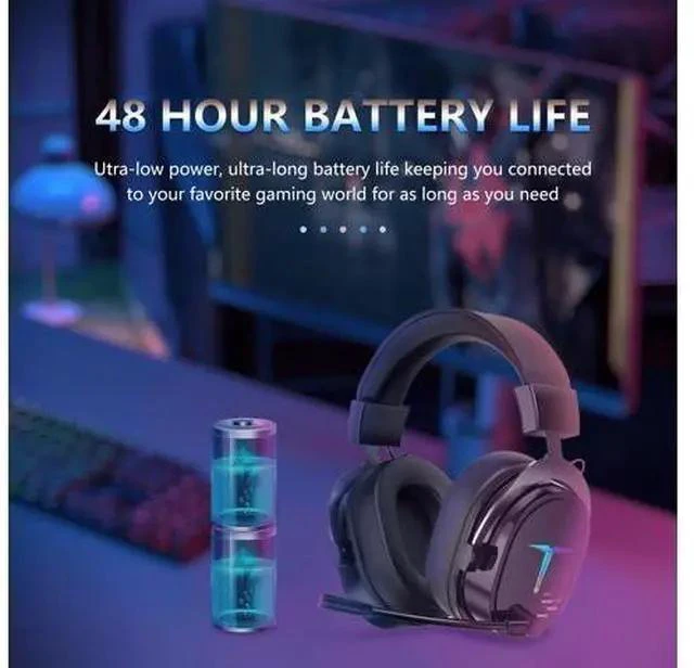 Alt view image 4 of 7 - Wireless Gaming Headset for PC/PS4/PS5/ Nintendo Switch, Over Ear 2.4G/Bluetooth Gaming Headphones with Noise-Canceling Microphone, 7.1 Surround Sound, 3.5mm Wired Mode for Xbox Series, Black