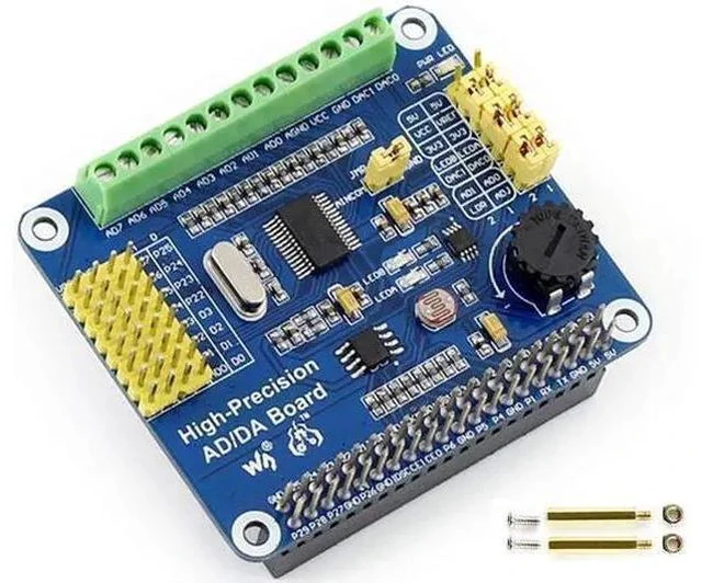 Main image of High-Precision AD/DA Expansion Board for Raspberry Pi 4B/Raspberry Pi 3B+/Raspberry Pi3B/2B/Raspberry Pi Zero/Zero W/Zero WH/Raspberry Pi Zero 2W/ Zero 2WH/Jetson Nano, Onboard ADS1256/ DAC8552 Chip