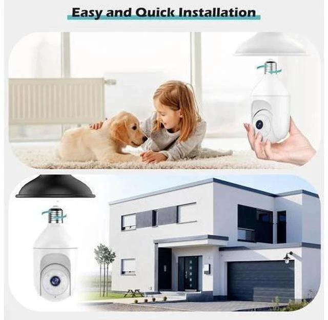 Alt view image 2 of 6 - 3Packs 2K Bulb Security Cameras Wireless Outdoor Indoor, 2.4GHz WiFi Cameras for Home Security with Spotlight, Color Night Vision, Motion Detection, 2-Way Audio, Audible Alarm