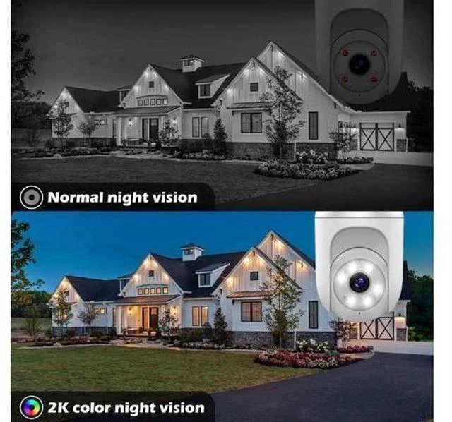 Alt view image 5 of 6 - 3Packs 2K Bulb Security Cameras Wireless Outdoor Indoor, 2.4GHz WiFi Cameras for Home Security with Spotlight, Color Night Vision, Motion Detection, 2-Way Audio, Audible Alarm