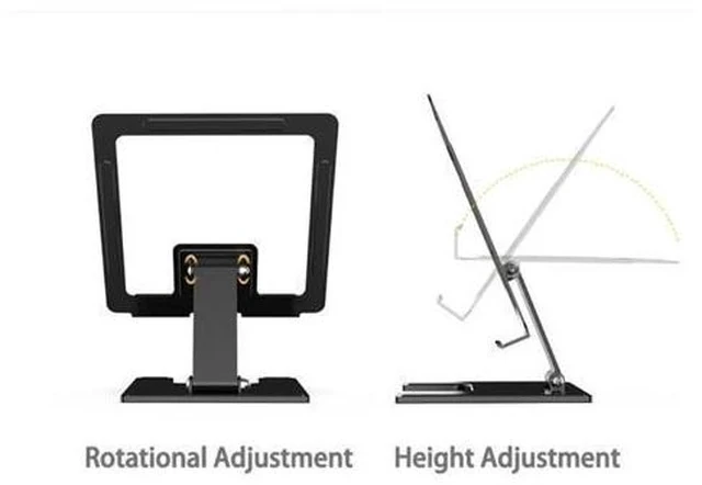 Alt view image 5 of 7 - Physowell Tablet Stand Holder Adjustable Tablet Stand for Desk Portable Monitors Stand Tablet Holder Travel Holder for Tablets Black