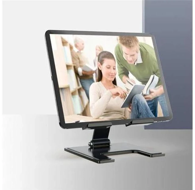 Alt view image 6 of 7 - Physowell Tablet Stand Holder Adjustable Tablet Stand for Desk Portable Monitors Stand Tablet Holder Travel Holder for Tablets Black
