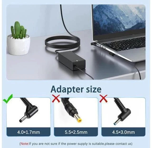 Alt view image 3 of 7 - 65W Charger Compatible with Laptop IdeaPad 3 1 5 Flex 5 6 4 1470 1480 IdeaPad s340 S145 330 320 310 110 110s 510 520 530s 710s s540 S730 V14 V15 V17 65W 45W Round Tip AC Adapter