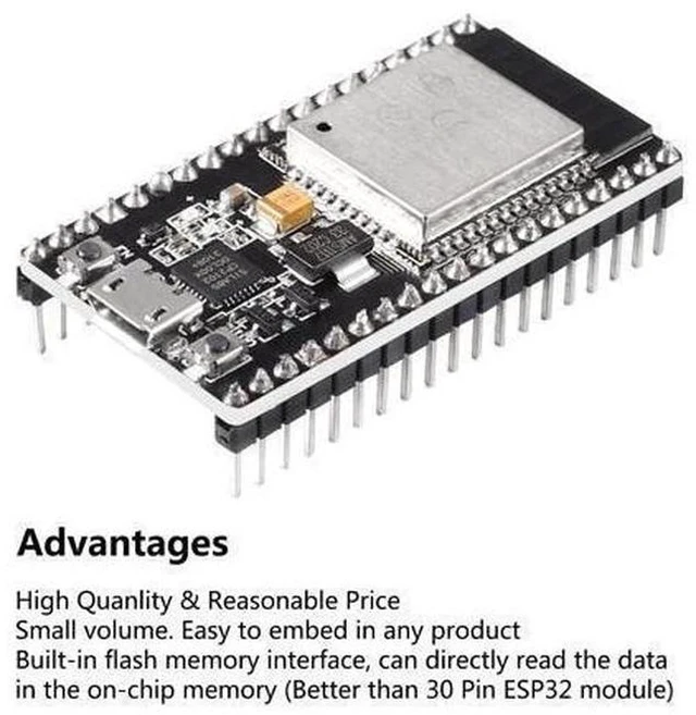 Alt view image 3 of 5 - 6Pcs ESP32 Development Board WiFi + Bluetooth Microcontroller Dual Cores ESP-32 ESP-32S Board ESP-WROOM-32 CP2102 Chip 38Pin Narrow Version 2 in 1 Dual Core Low Power Consumption ESP-32S