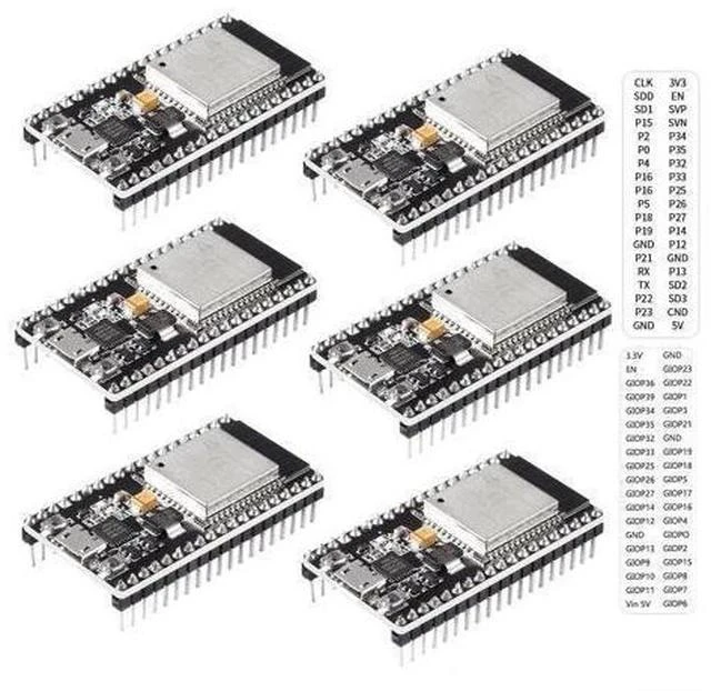 Main image of 6Pcs ESP32 Development Board WiFi + Bluetooth Microcontroller Dual Cores ESP-32 ESP-32S Board ESP-WROOM-32 CP2102 Chip 38Pin Narrow Version 2 in 1 Dual Core Low Power Consumption ESP-32S