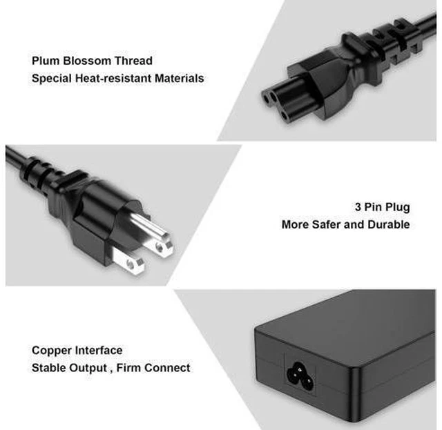 Alt view image 4 of 7 - 65W 45W Charger Replacement for Laptop Inspiron 11/13/14/15/17 3000 5000 7000 Series 3583 3593 5570 Latitude E5450 XPS 13-65 45 Watt AC 2-in-1 Computer Adapter Power Cord 4.5 * 3.0 mm Jack