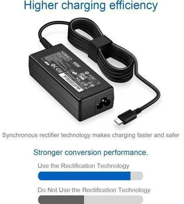 Alt view image 4 of 7 - Chromebook Charger USB C Laptop Charger Compatible with HP Google Type C 45W Universal Power Adapter