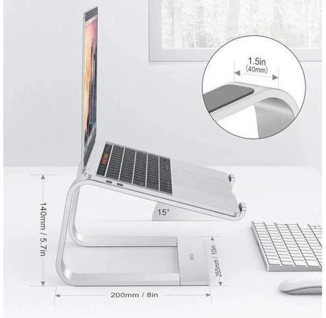 Alt view image 2 of 7 - Laptop Stand Detachable Laptop Mount Aluminum Laptop Holder Stand for Desk Compatible with MacBook Air/Pro HP and All Laptops (11-16 inch) Silver