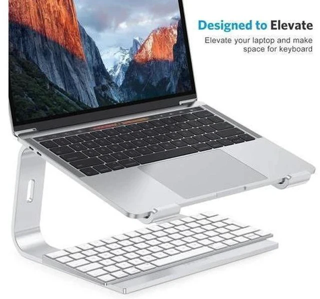 Alt view image 4 of 7 - Laptop Stand Detachable Laptop Mount Aluminum Laptop Holder Stand for Desk Compatible with MacBook Air/Pro HP and All Laptops (11-16 inch) Silver