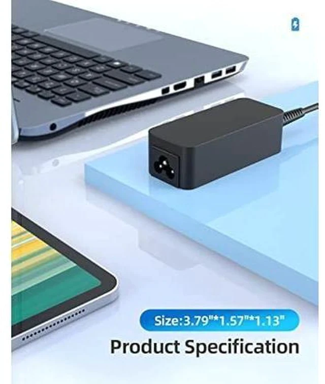 Alt view image 5 of 6 - Charger 45W Fit for Lenovo Chromebook Laptop, UL-Listed, 3 Pin Plug, 10Ft Extended Long Power Cord, Lightweight Design, USB-C Fast Charger