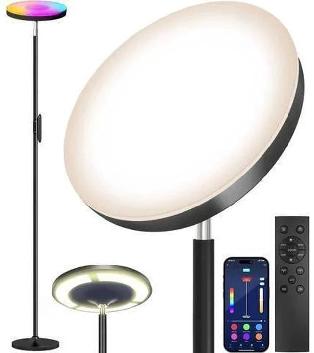 Main image of Keepsmile Double Side Lighting Led Floor Lamp with Remote Smart App 36W/2600LM Bright Tall Standing RGB Floor Lamp Angle Multicolor Dimmable Modern Floor Lamps for Livingroom Bedroom Office