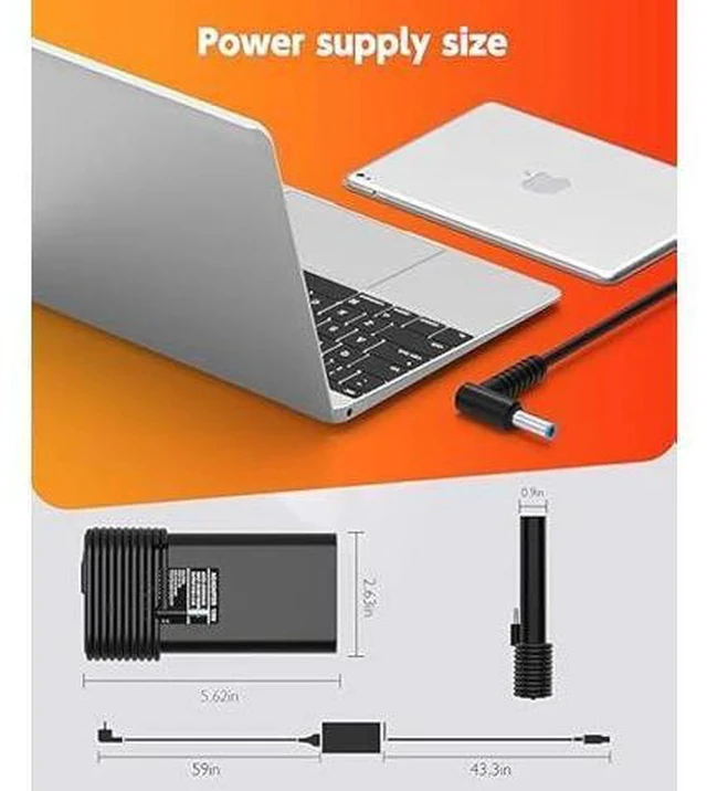 Alt view image 6 of 7 - 135W Laptop Charger Compatible with HP Spectre x360 OMEN 15 17 Pavilion Gaming 15 17 ec0013dx 15-ec0751ms L15534-001 TPN-DA11 TPN-CA13 Power Supply Cord