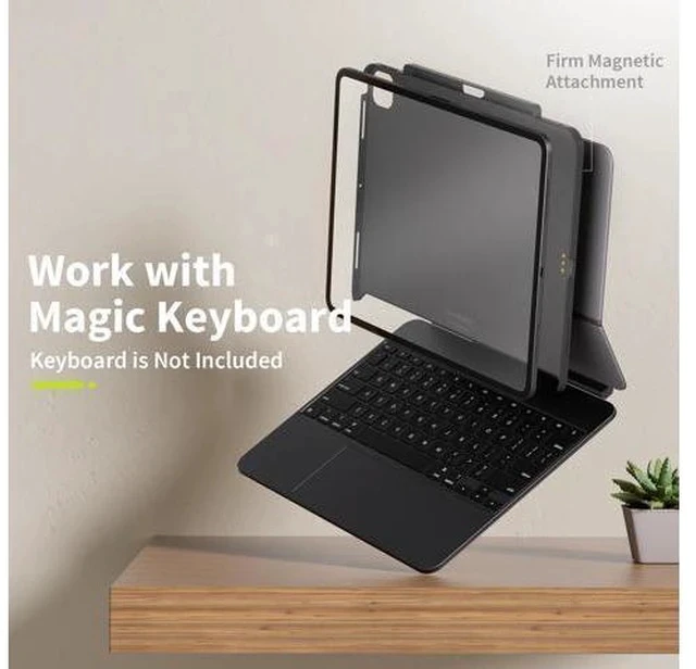 Alt view image 3 of 7 - SwitchEasy CoverBuddy Lite for 2024 iPad Pro 11" - Case Compatible with Magic Keyboard for iPad Pro (M4), with Apple Pencil Pro Pencil Holder - White