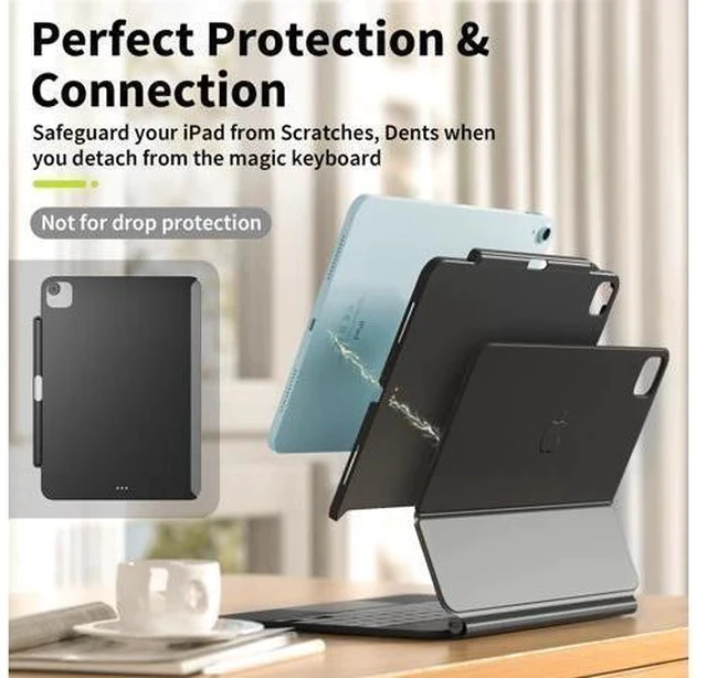 Alt view image 4 of 7 - SwitchEasy CoverBuddy Lite for 2024 iPad Pro 11" - Case Compatible with Magic Keyboard for iPad Pro (M4), with Apple Pencil Pro Pencil Holder - White