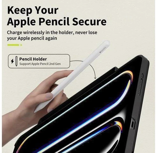 Alt view image 5 of 7 - SwitchEasy CoverBuddy Lite for 2024 iPad Pro 11" - Case Compatible with Magic Keyboard for iPad Pro (M4), with Apple Pencil Pro Pencil Holder - White