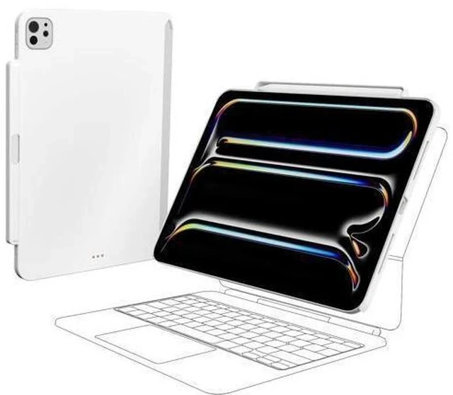 Alt view image 6 of 7 - SwitchEasy CoverBuddy Lite for 2024 iPad Pro 11" - Case Compatible with Magic Keyboard for iPad Pro (M4), with Apple Pencil Pro Pencil Holder - White