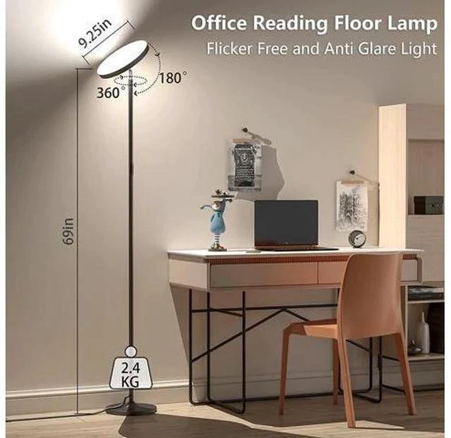 Alt view image 6 of 7 - Keepsmile Double Side Lighting Led Floor Lamp with Remote Smart App 36W/2600LM Bright Tall Standing RGB Floor Lamp Angle Multicolor Dimmable Modern Floor Lamps for Livingroom Bedroom Office