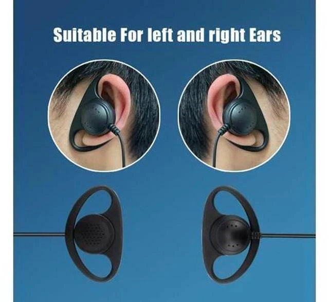 Alt view image 4 of 7 - Case of 10,Walkie Talkie Earpiece with Mic 2 Pin D-Type Headset for Walkie-Talkie Compatible with Baofeng UV-5R BF-888S H-777 RT22 RT27 RT-5R Kenwood 2 Way Radios(10 Pack)