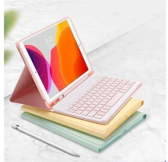 Main image of YEEHi iPad Mini 6th Generation Keyboard Case Cute Color Keyboard iPad Mini 6 2021 Detachable Bluetooth Keyboard Cover with Pencil Holder (Pink)