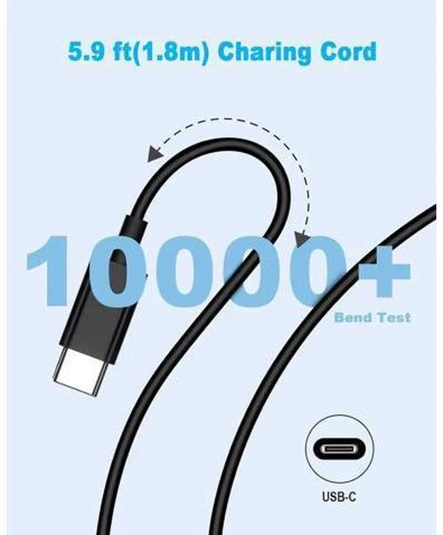 Alt view image 4 of 7 - 65W USB C Power Adapter Fiattigear Type C Power PD Wall Fast Charger Compatible with Mac Book Pro Latitude Matebook HP Spectre Chromebook and Any Laptops or Smart Phones1