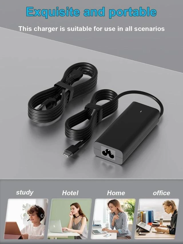 Alt view image 7 of 7 - 65W USB C-Charger Compatible with Inspiron 14 16 2-in-1 7620 7306 7415 7435 7635 7425 7420 7430 5630 5620 5310 5410 5430 5625 7640 7630 7490 7440 7400 7390 5440 7486 5320 5280 Laptop