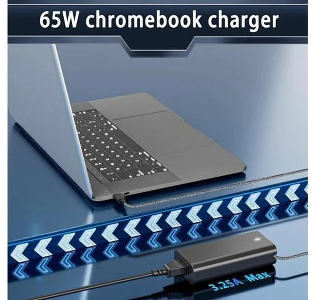 Alt view image 4 of 7 - New Slim 65W USB-C Laptop Charger Replacement for for XPS and Latitude 5000 - Power Cord Included