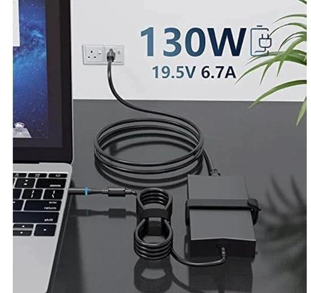 Alt view image 6 of 7 - 130W AC Charger for Dell inspiron 15 7559,Dell Precision 3510 3520 3530 M90 M2400 M4400 M4500 M6300,PA-4E LA130PM121 DA130PE1-00 JU012 Laptop Adapter