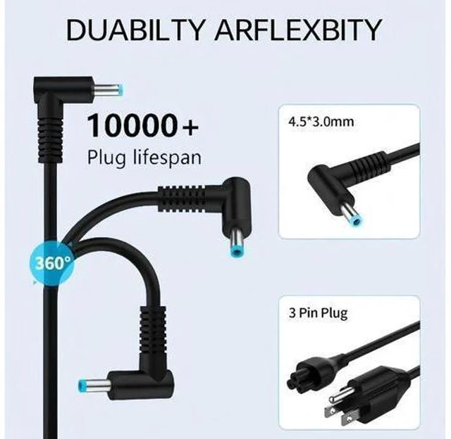 Alt view image 4 of 7 - 65W Laptop Charger 710412-001 Compatible with HP Probook 640 650 G5 G6 440 450 G10 G9 G8 L23960-001 213349-109 L25298-001 19.5V 3.33A Smart Ac Adapter