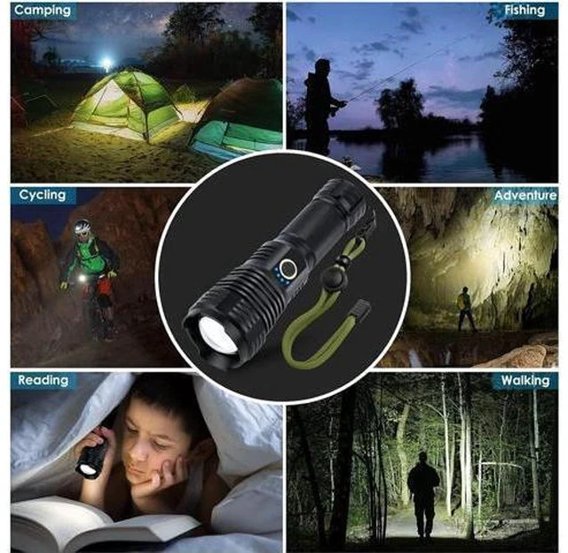 Alt view image 6 of 7 - Rechargeable Flashlights 990000 High Lumens, Super Bright Flashlight with 10 Modes, LED Tactical Flashlight Waterproof, Powerful for Camping, Hiking, Hunting and Emergencies